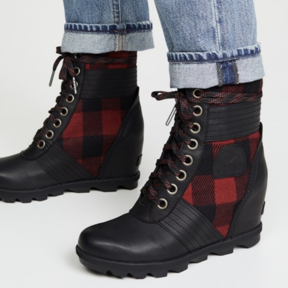 Sorel Wedge Plaid Boot